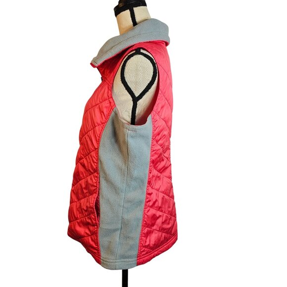 Columbia Vest Womans Size Large Pink Gray Quilted Lightweight - Picture 2 of 9